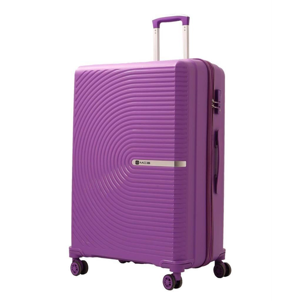MÇS Bavul Büyük ve Orta 2li Set Kırılmaz Silikon Valiz V374 Mor