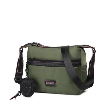 21K Barcelona Özel Kumaş Çapraz Askılı Kadın Postacı Çantası 3260 Yeşil