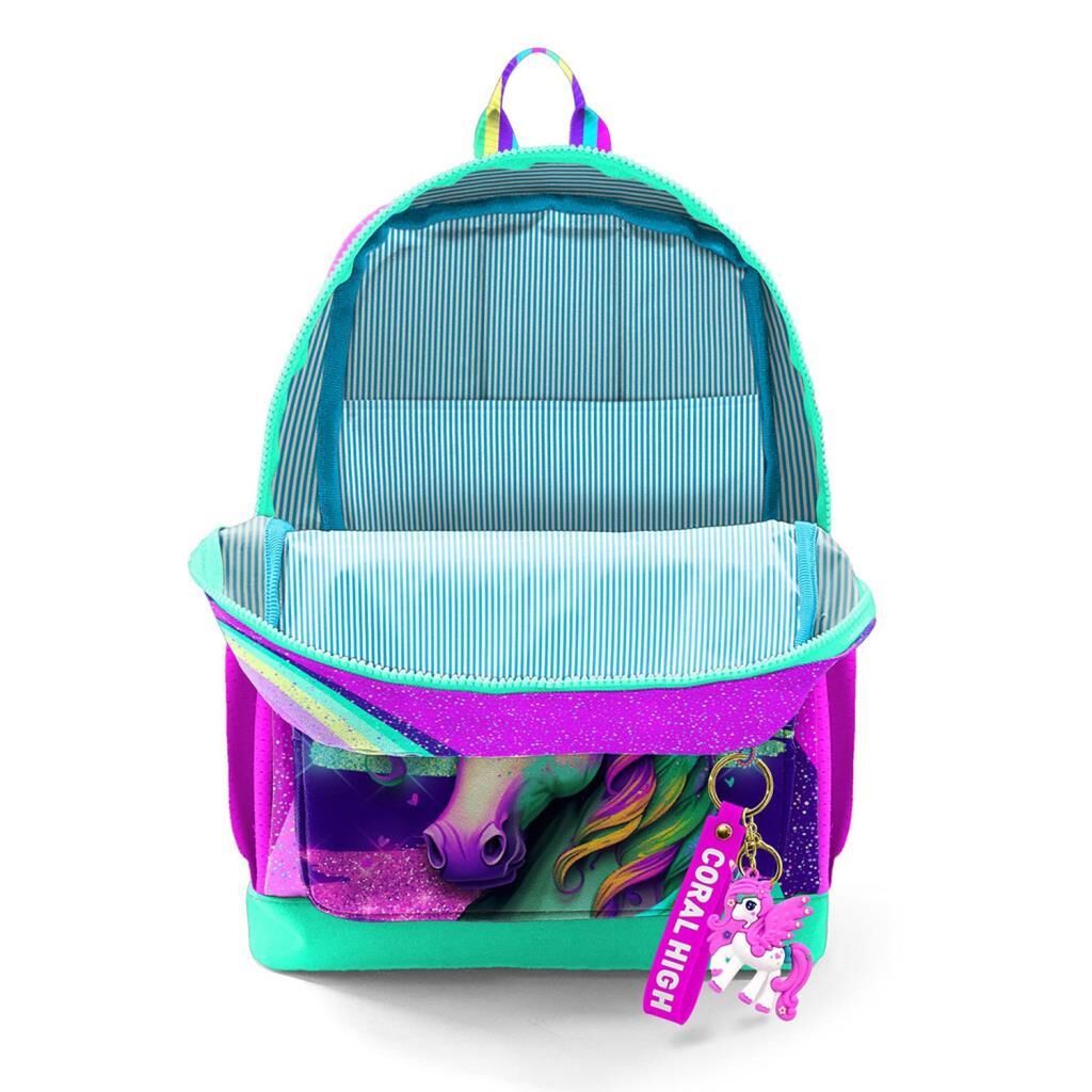 Coral High Unicorn Desenli Büyük Boy Okul Sırt Çantası 23758
