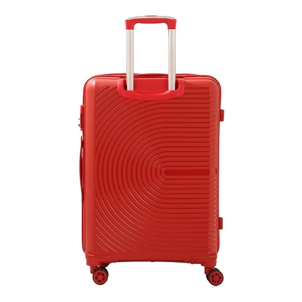 MÇS Bavul Büyük ve Orta 2li Set Kırılmaz Silikon Valiz V374 Kırmızı