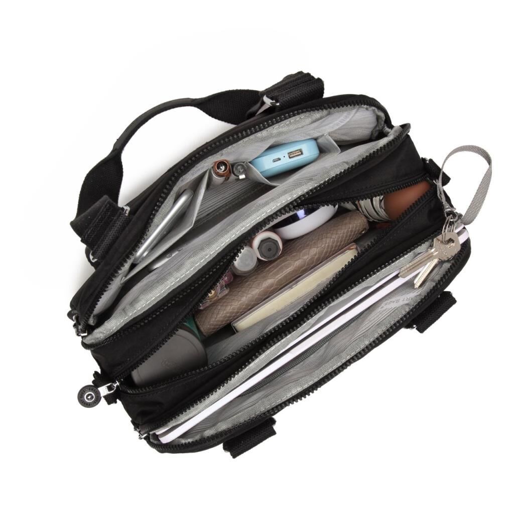 1122 Krinkıl Kumaş Bayan Çantası Smart Bags Buz Gri