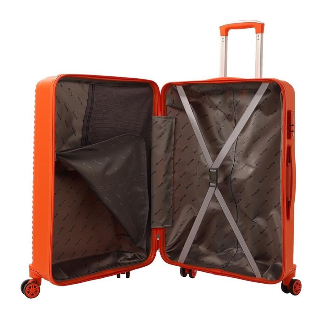 MÇS Bavul Büyük ve Orta 2li Set Kırılmaz Silikon Valiz V374 Orange