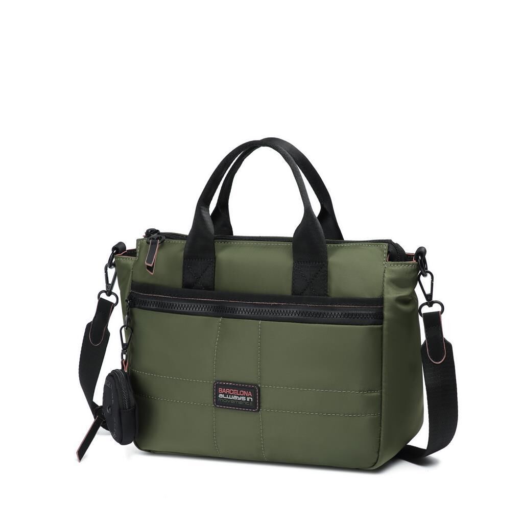 21K Barcelona Özel Kumaş Elden Tutmalı Askılı Kadın Çantası 3261 Yeşil