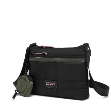 21K Barcelona Özel Kumaş Çapraz Askılı Kadın Postacı Çantası 3262 01 Siyah