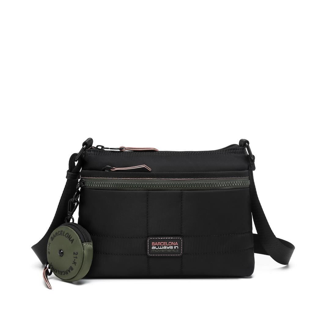 21K Barcelona Özel Kumaş Çapraz Askılı Kadın Postacı Çantası 3262 01 Siyah