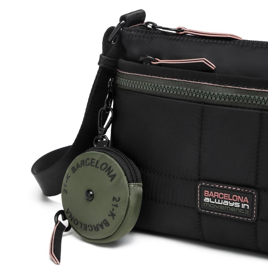 21K Barcelona Özel Kumaş Çapraz Askılı Kadın Postacı Çantası 3262 01 Siyah