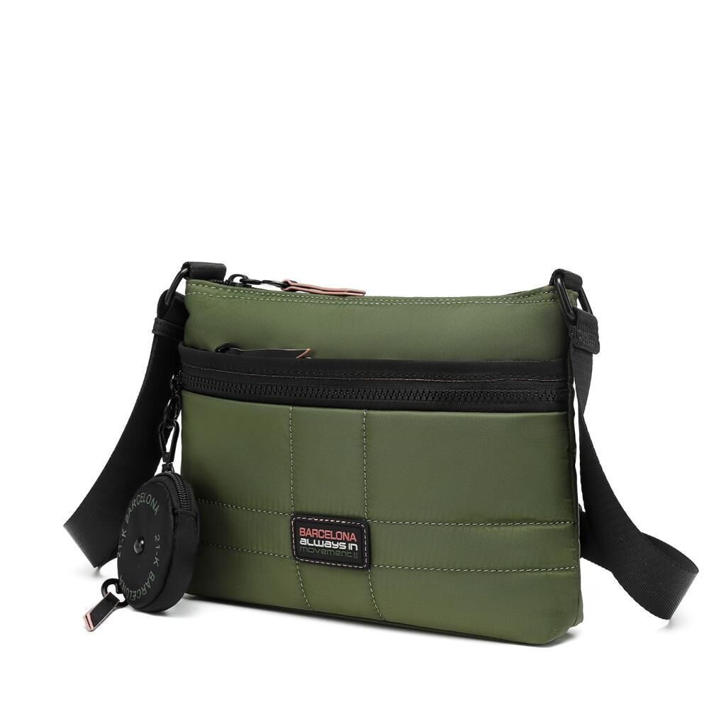 21K Barcelona Özel Kumaş Çapraz Askılı Kadın Postacı Çantası 3262 Yeşil