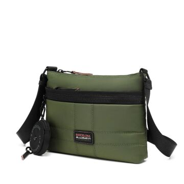 21K Barcelona Özel Kumaş Çapraz Askılı Kadın Postacı Çantası 3262 Yeşil