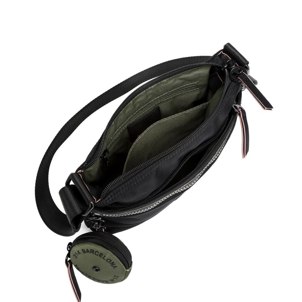 21K Barcelona Özel Kumaş Çapraz Askılı Kadın Postacı Çantası 3262 Gri