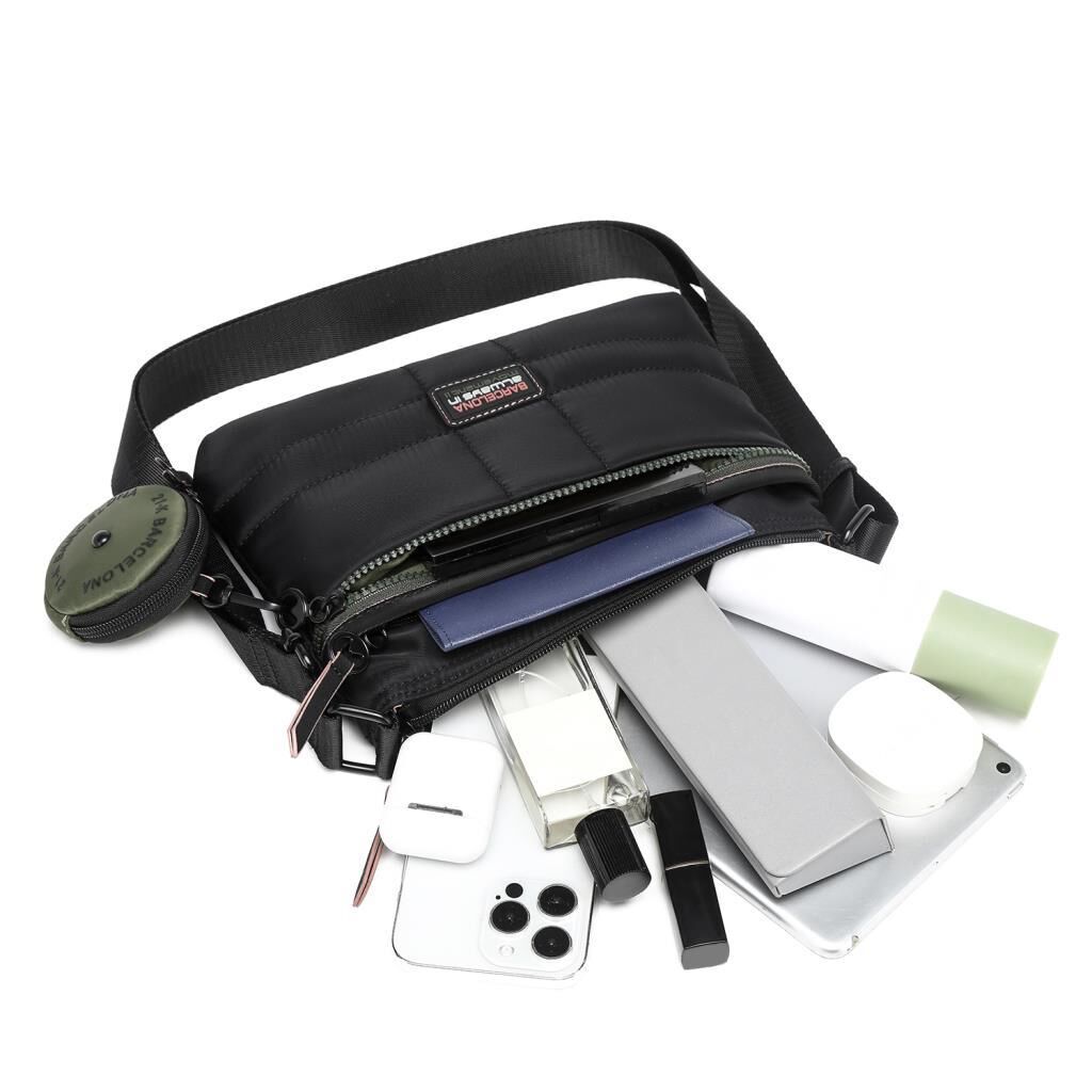 21K Barcelona Özel Kumaş Çapraz Askılı Kadın Postacı Çantası 3262 Taba