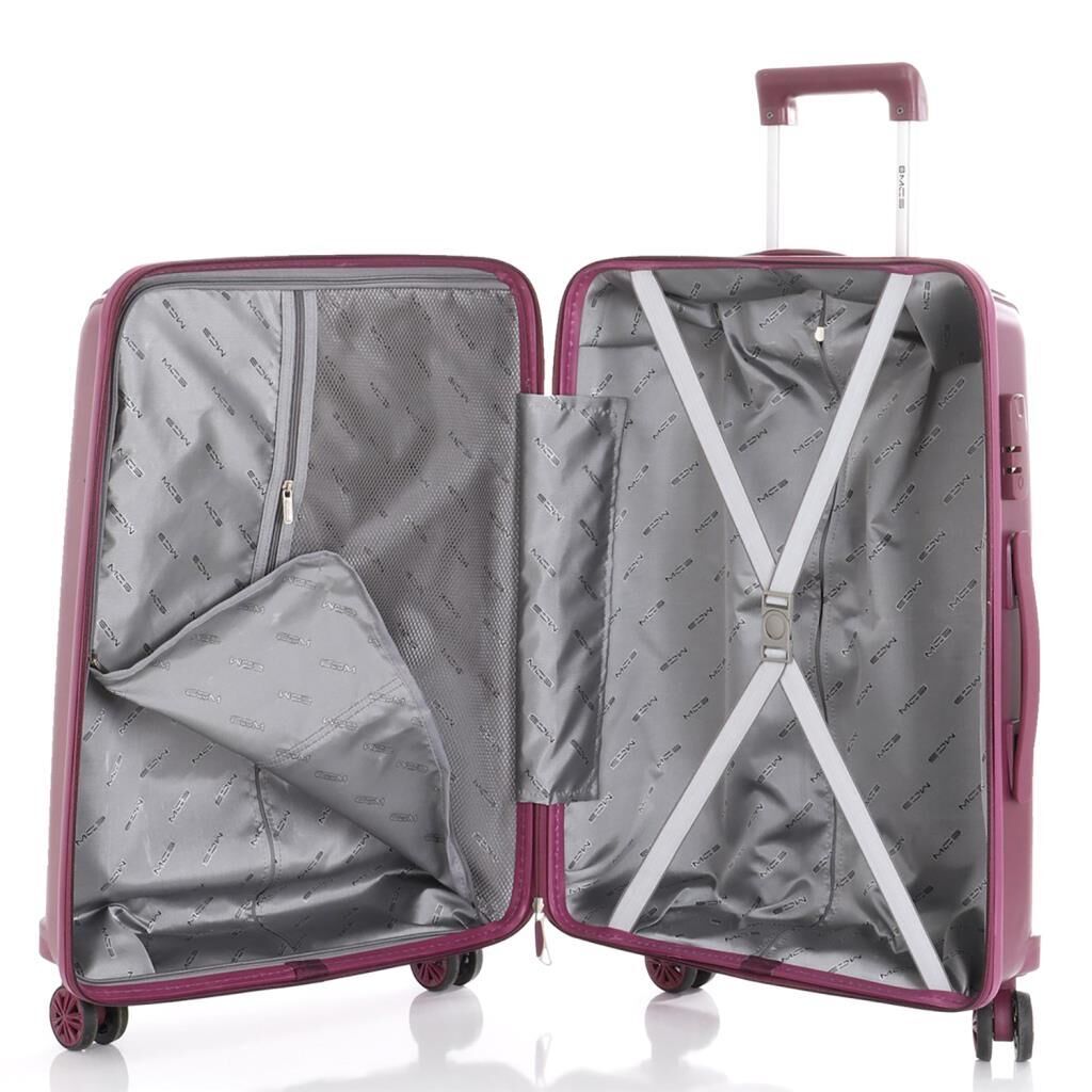 MÇS 3lü Set Kırılmaz Silikon Seyahat Valizi Bavulu V305 Mürdüm