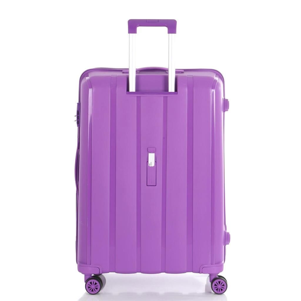 MÇS Bavul Büyük ve Kabin 2li Set Kırılmaz Silikon Valiz V305 Mor