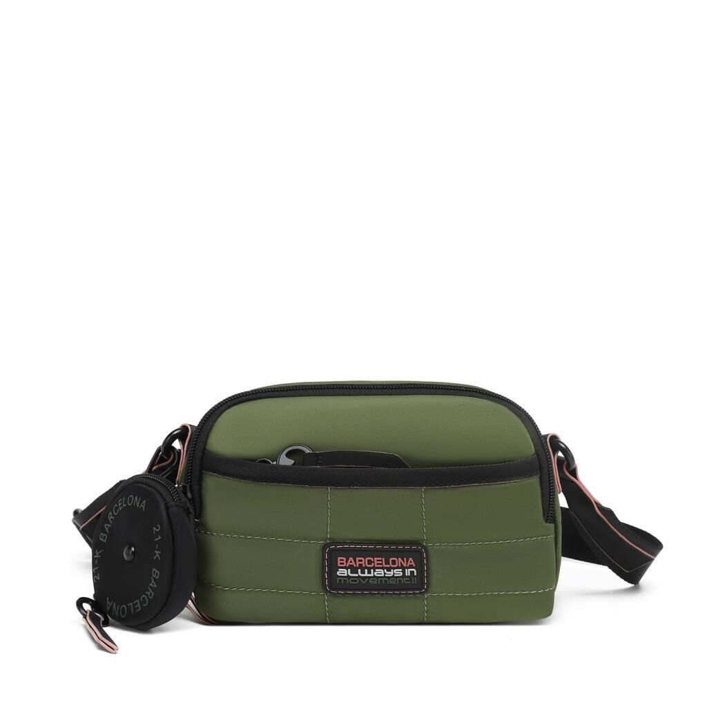 21K Barcelona Özel Kumaş Mini Boy Kadın Postacı Çantası 3263 Yeşil