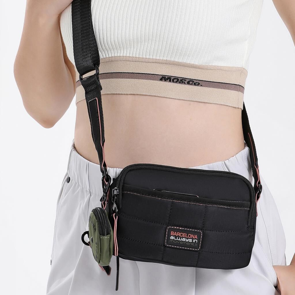 21K Barcelona Özel Kumaş Mini Boy Kadın Postacı Çantası 3263 Yeşil