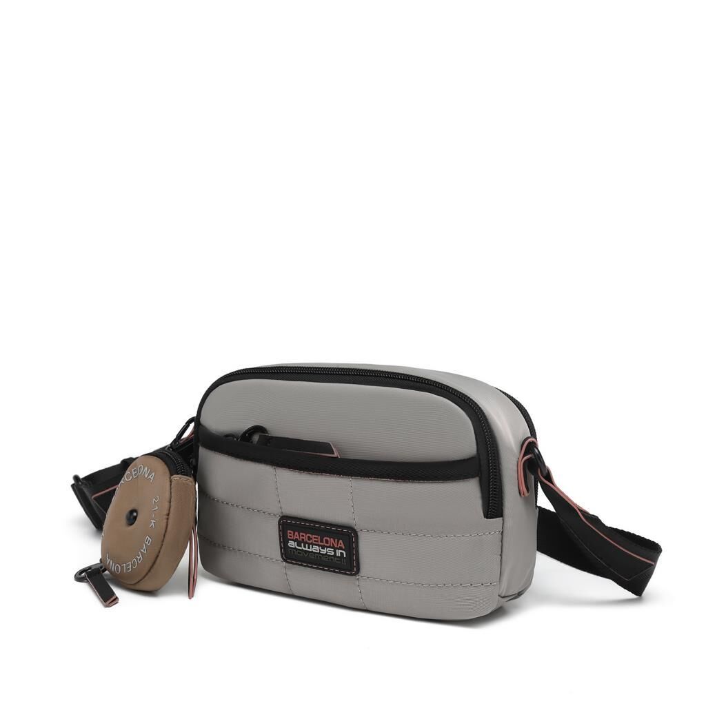 21K Barcelona Özel Kumaş Mini Boy Kadın Postacı Çantası 3263 Gri