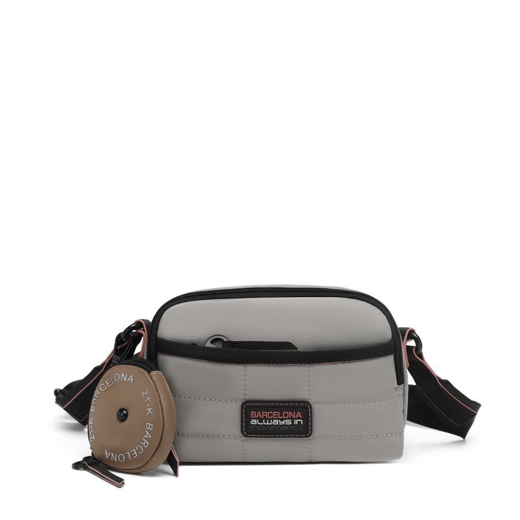 21K Barcelona Özel Kumaş Mini Boy Kadın Postacı Çantası 3263 Gri