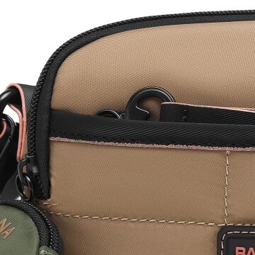 21K Barcelona Özel Kumaş Mini Boy Kadın Postacı Çantası 3263 Taba