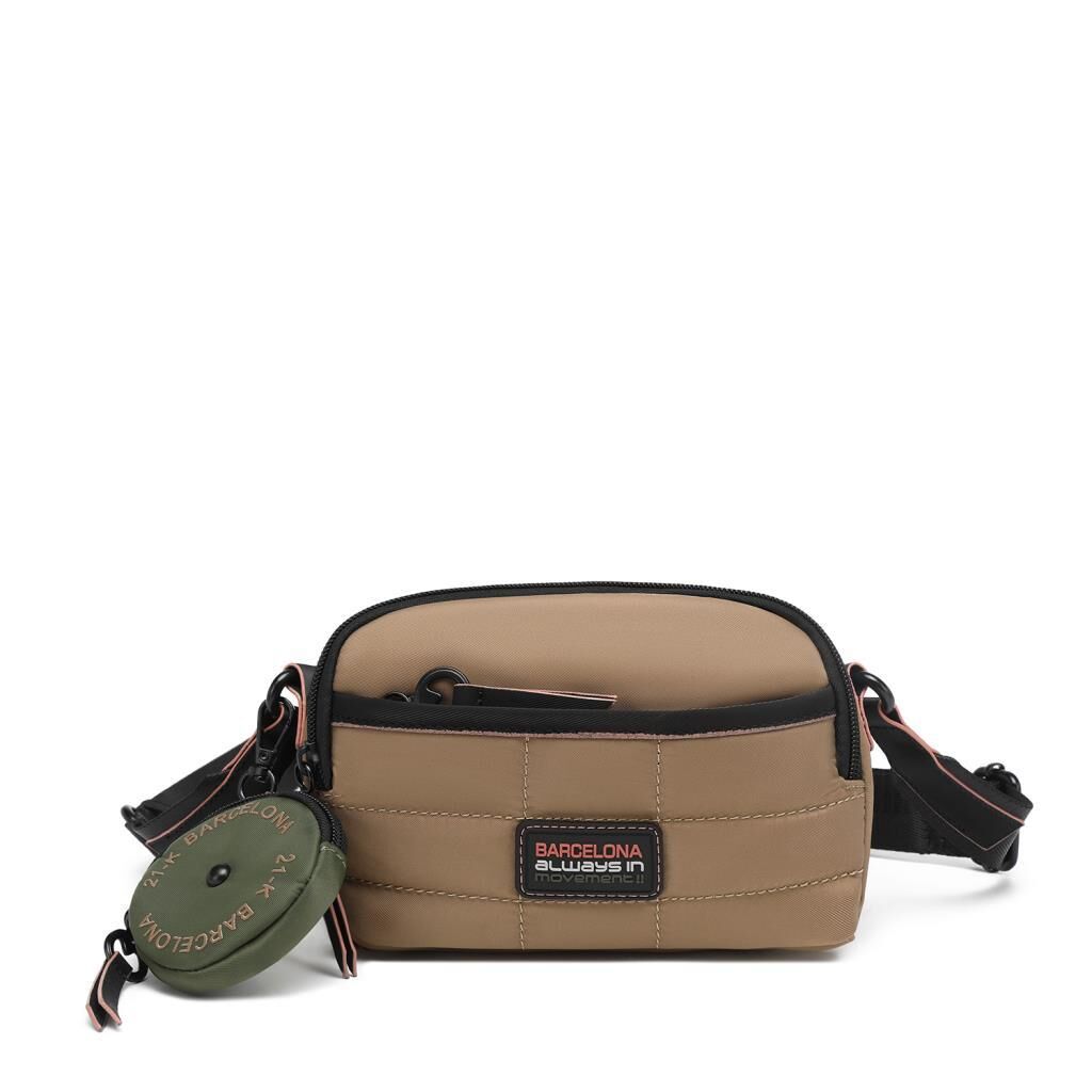 21K Barcelona Özel Kumaş Mini Boy Kadın Postacı Çantası 3263 Taba