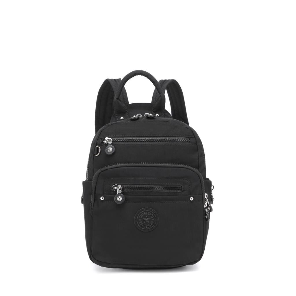 Smart Bags Küçük Boy Krinkıl Kumaş Kadın Sırt Çantası 3386 Siyah