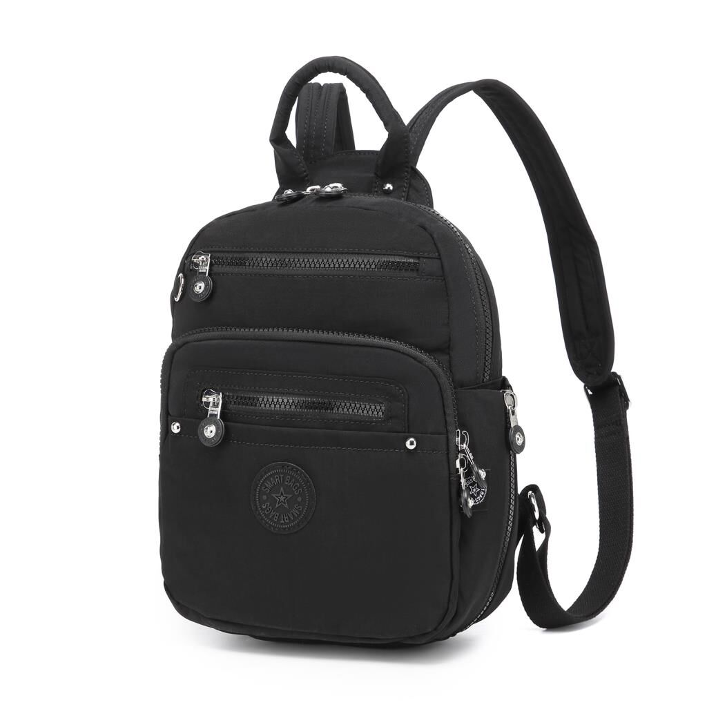 Smart Bags Küçük Boy Krinkıl Kumaş Kadın Sırt Çantası 3386 Siyah