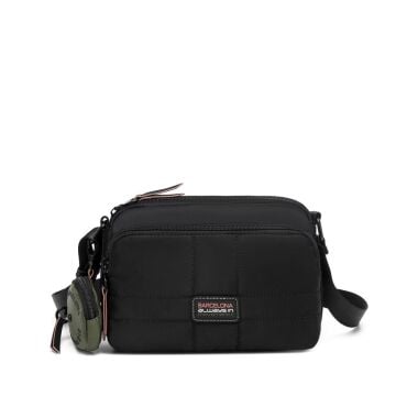 21K Barcelona Özel Kumaş Çapraz Askılı Kadın Postacı Çantası 3264 01 Siyah