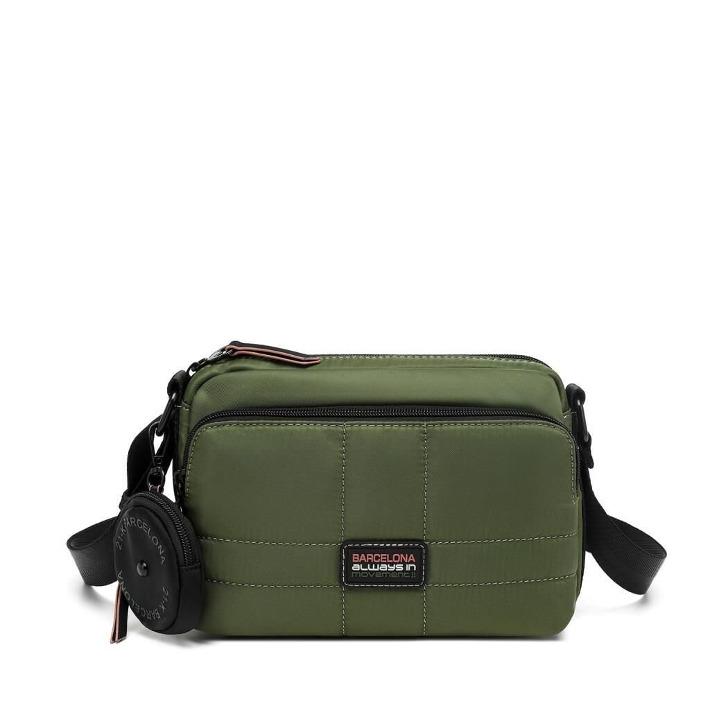 21K Barcelona Özel Kumaş Çapraz Askılı Kadın Postacı Çantası 3264 Yeşil