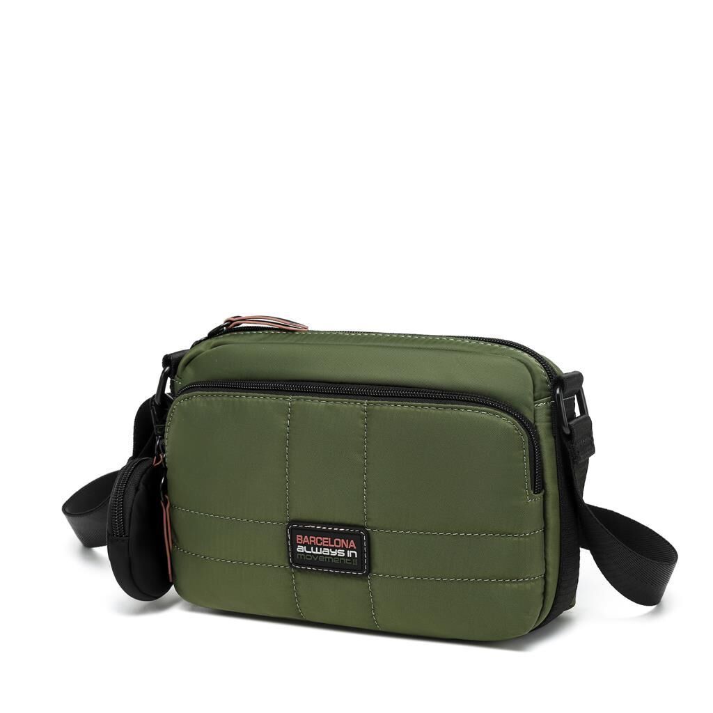 21K Barcelona Özel Kumaş Çapraz Askılı Kadın Postacı Çantası 3264 Yeşil