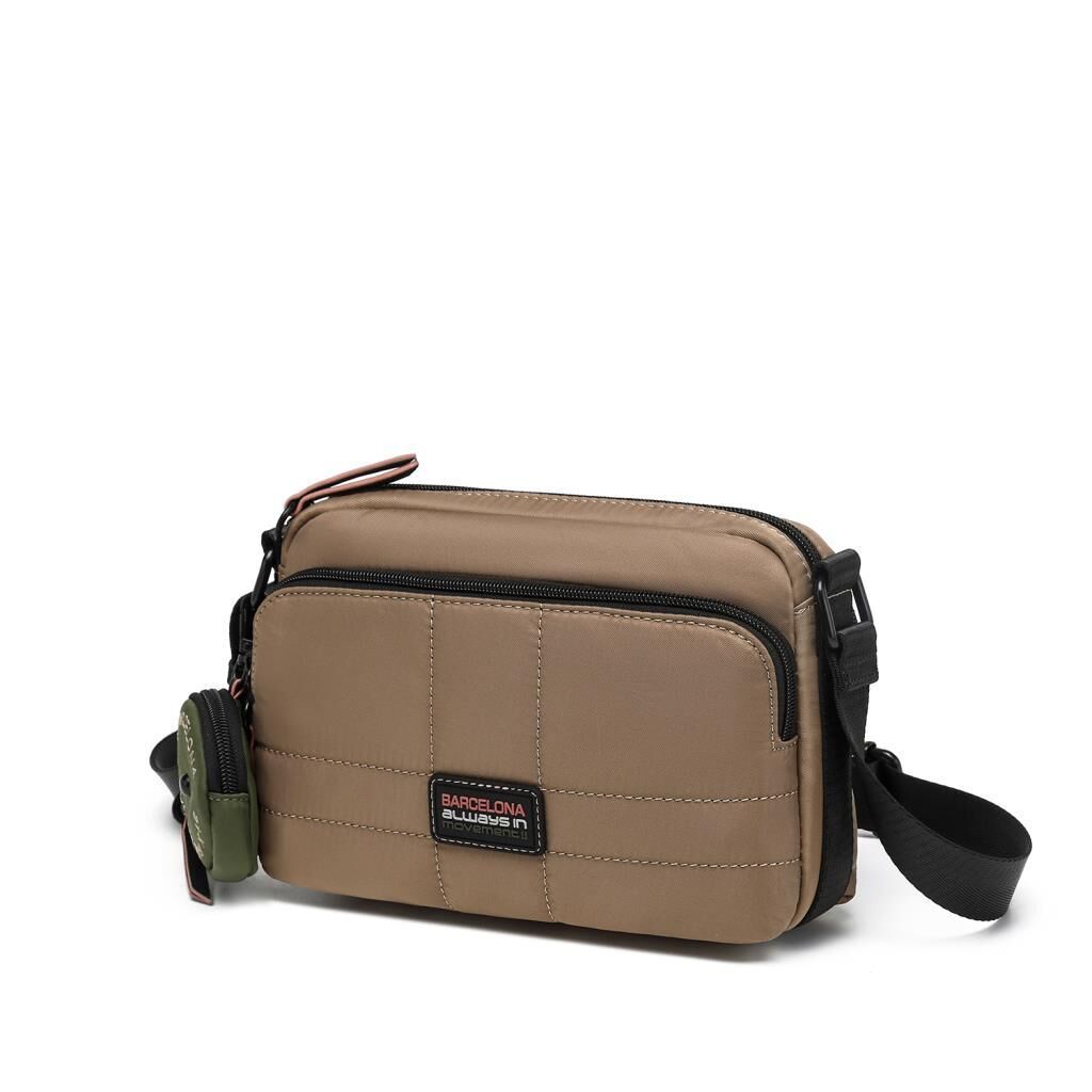 21K Barcelona Özel Kumaş Çapraz Askılı Kadın Postacı Çantası 3264 Taba