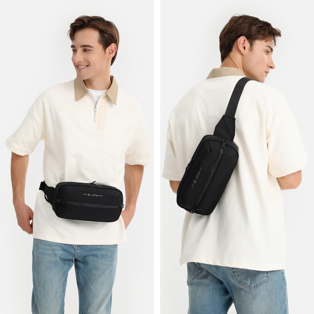 C-Active Erkek Bodybag Bel Çantası Orta Boy Oxford Kumaş 8676