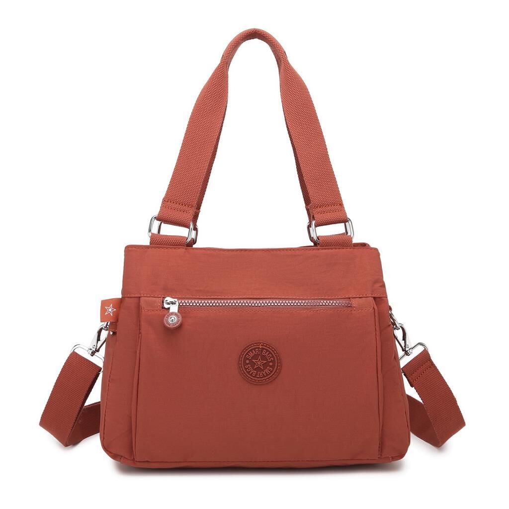 1125 Krinkıl Kumaş Bayan Omuz Çantası Smart Bags Kiremit