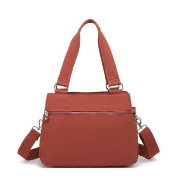 1125 Krinkıl Kumaş Bayan Omuz Çantası Smart Bags Kiremit