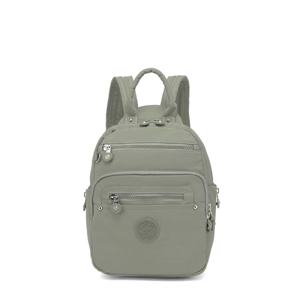 Smart Bags Küçük Boy Krinkıl Kumaş Kadın Sırt Çantası 3386 Yeşil