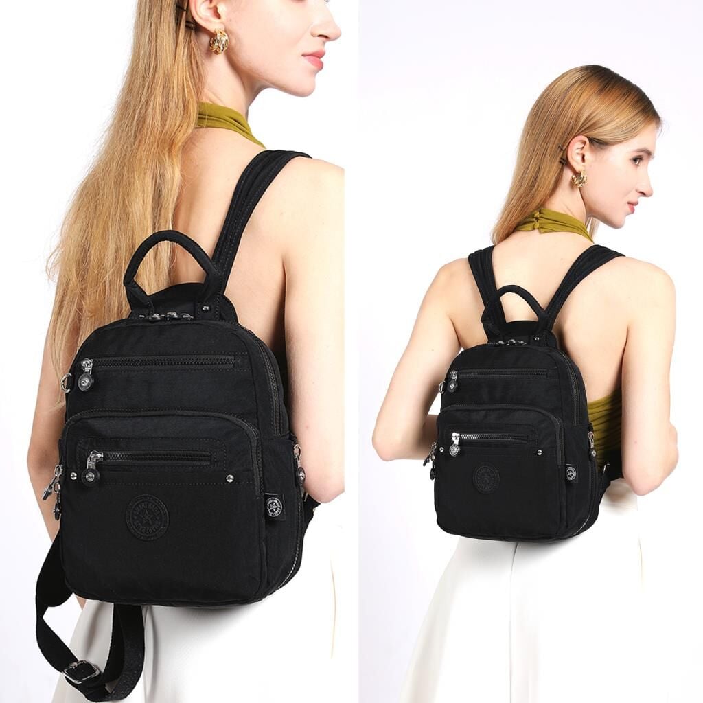 Smart Bags Küçük Boy Krinkıl Kumaş Kadın Sırt Çantası 3386 Yeşil