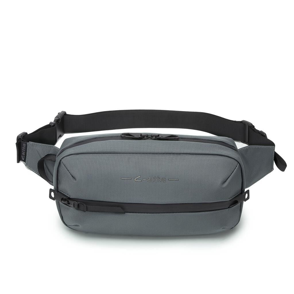C-Active Erkek Bodybag Bel Çantası Orta Boy Oxford Kumaş 8676 Gri