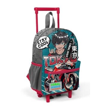 Coral High Anaokulu Çekçekli Sırt Çantası Motorsiklet Desen 24064