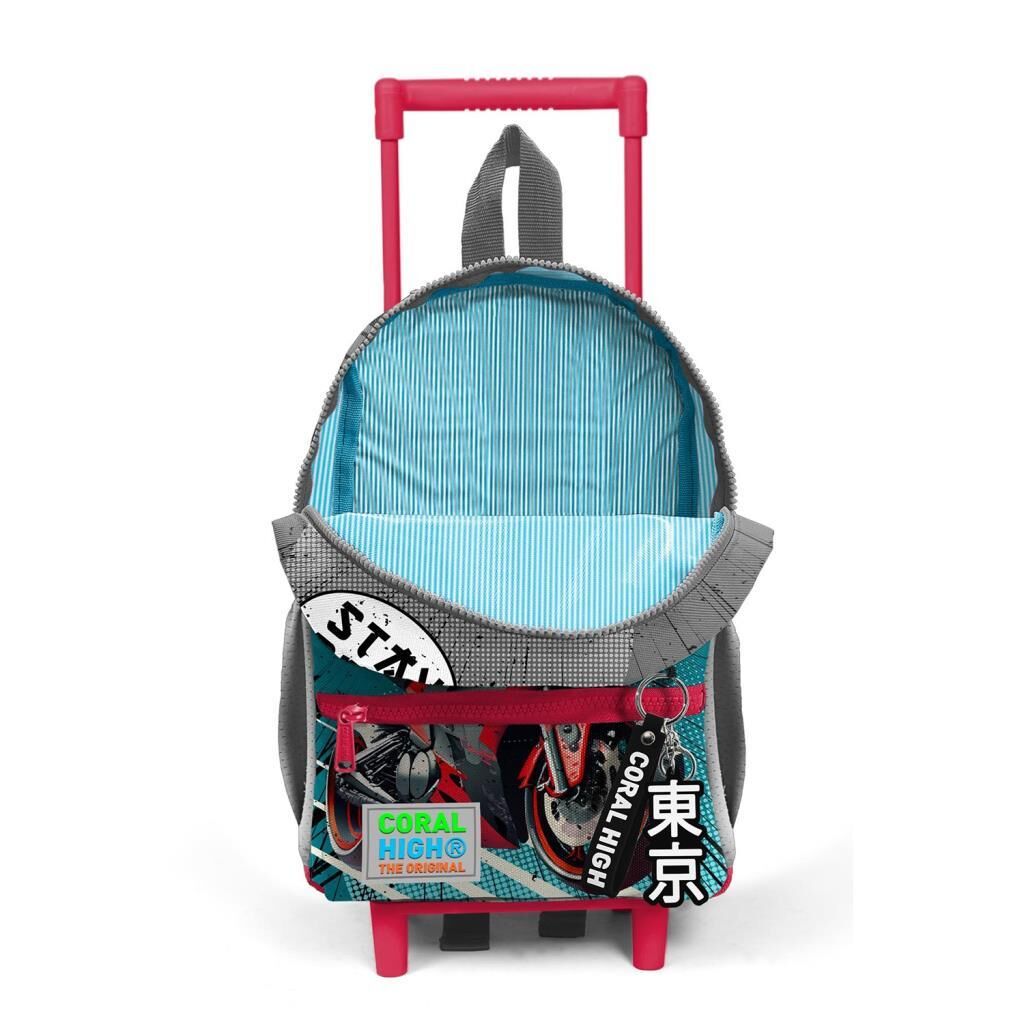 Coral High Anaokulu Çekçekli Sırt Çantası Motorsiklet Desen 24064