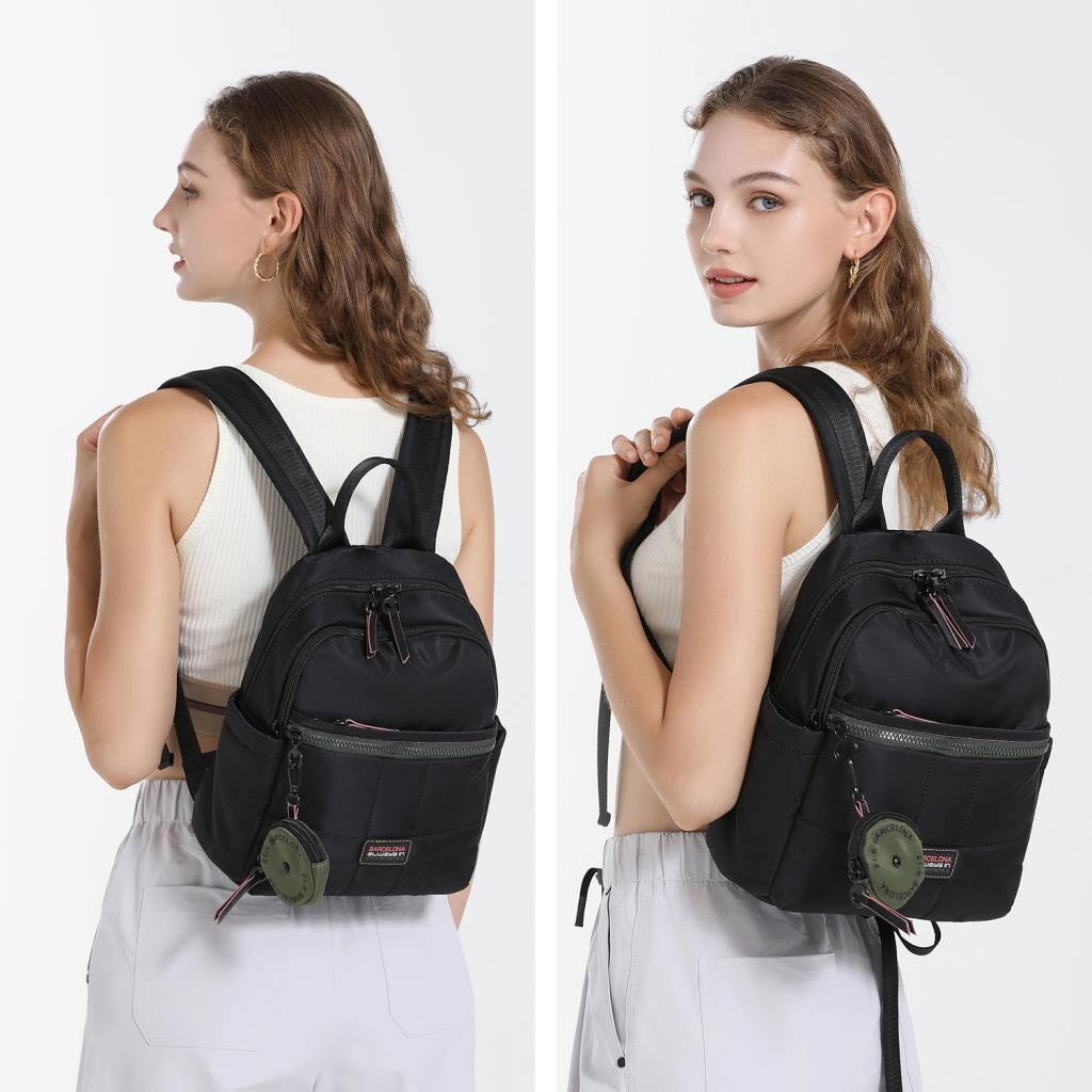 21K Barcelona Özel Kumaş Küçük Boy Kadın Sırt Çantası 3265 Taba