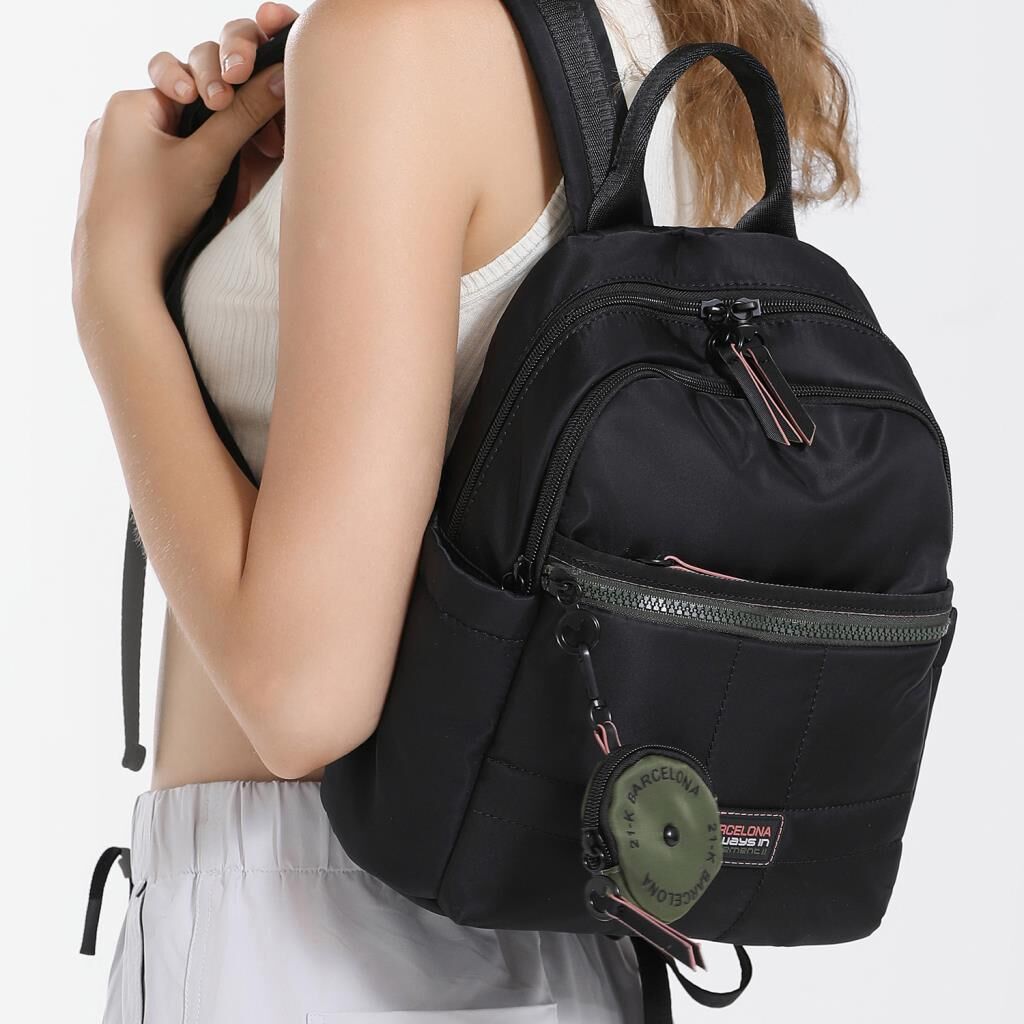 21K Barcelona Özel Kumaş Küçük Boy Kadın Sırt Çantası 3265 Taba