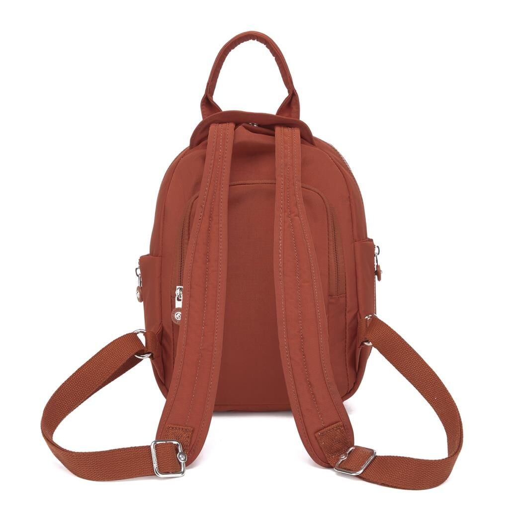Smart Bags Küçük Boy Krinkıl Kumaş Kadın Sırt Çantası 3386 Kiremit