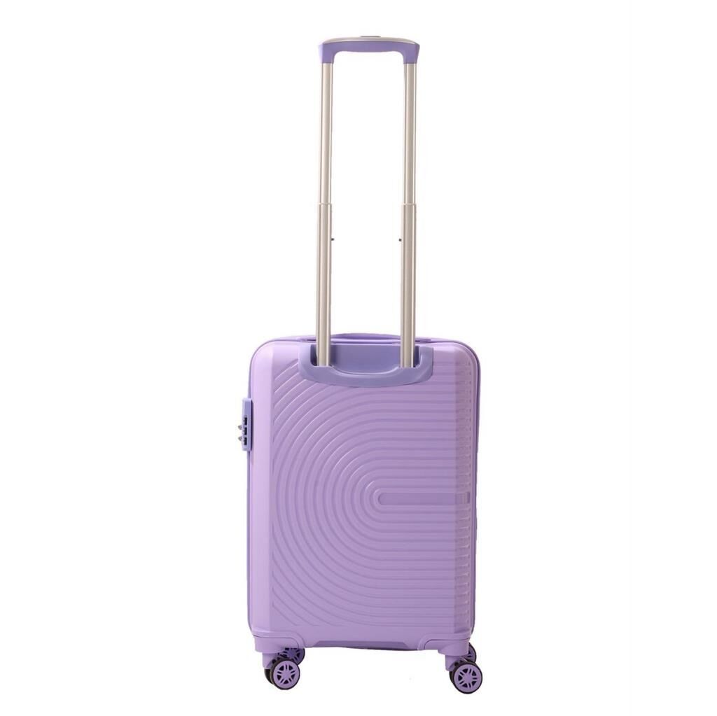 MÇS Bavul Büyük ve Kabin 2li Set Kırılmaz Silikon Valiz V374 Lila