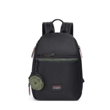 21K Barcelona Özel Kumaş Orta Boy Kadın Sırt Çantası 3266 01 Siyah