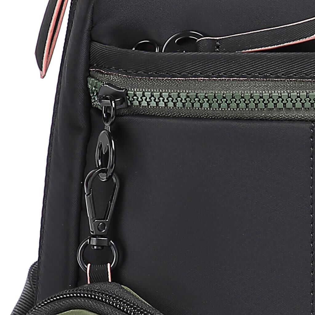 21K Barcelona Özel Kumaş Orta Boy Kadın Sırt Çantası 3266 01 Siyah