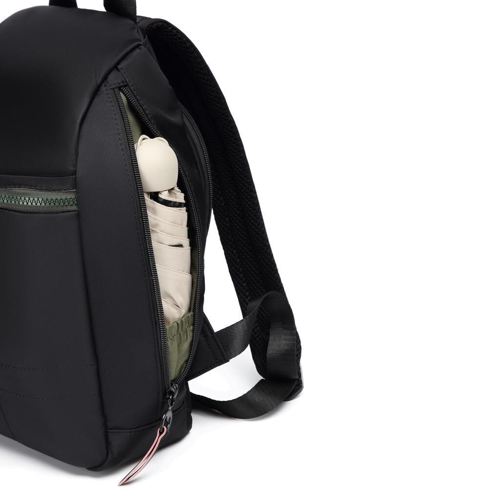 21K Barcelona Özel Kumaş Orta Boy Kadın Sırt Çantası 3266 01 Siyah