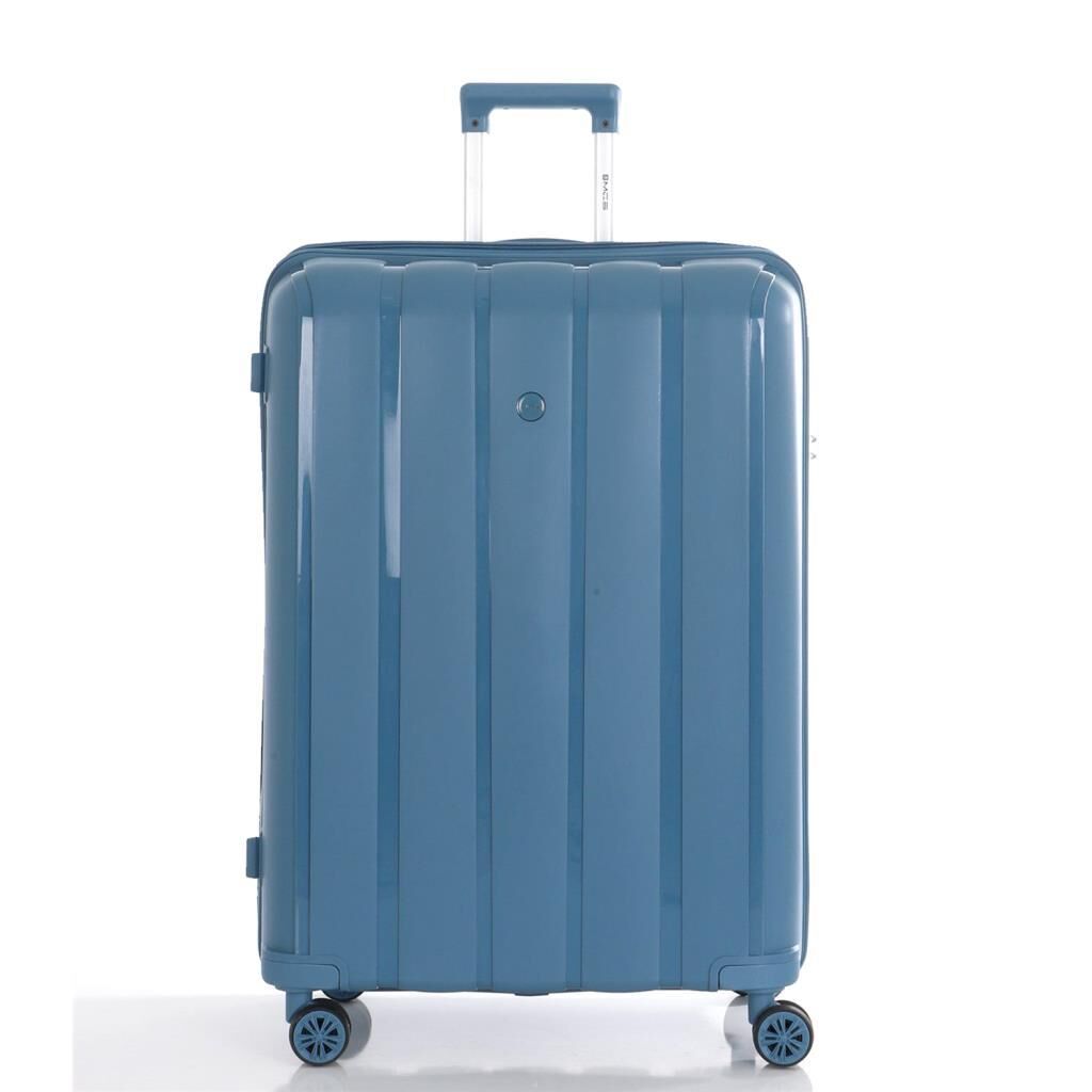 MÇS Bavul Büyük ve Kabin 2li Set Kırılmaz Silikon Valiz V305 Sky Blue