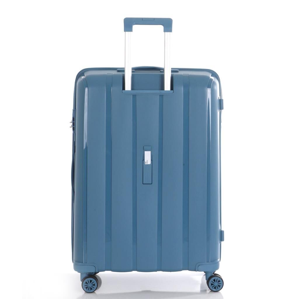 MÇS Bavul Büyük ve Kabin 2li Set Kırılmaz Silikon Valiz V305 Sky Blue