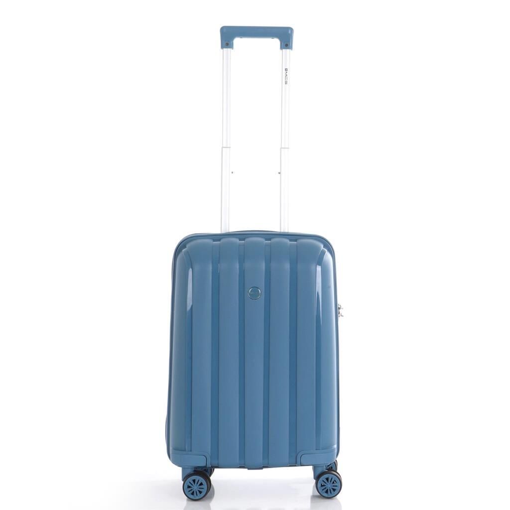 MÇS Bavul Büyük ve Kabin 2li Set Kırılmaz Silikon Valiz V305 Sky Blue