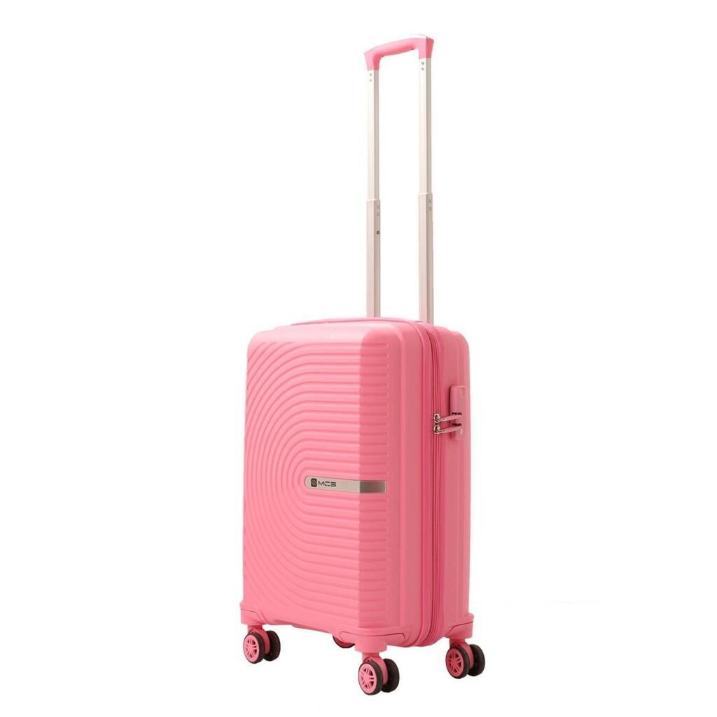 Mçs Valiz Büyük ve Kabin Kırılmaz PP Silikon Pembe