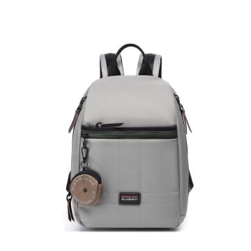 21K Barcelona Özel Kumaş Orta Boy Kadın Sırt Çantası 3266 Gri