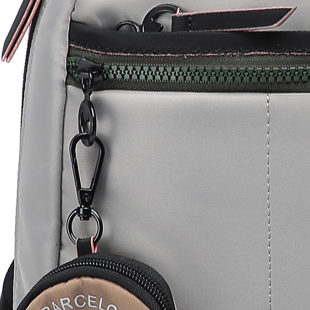 21K Barcelona Özel Kumaş Orta Boy Kadın Sırt Çantası 3266 Gri