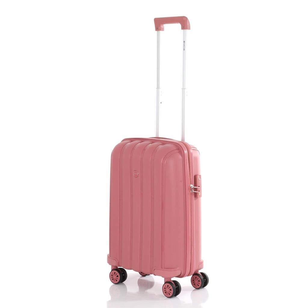MÇS Bavul Büyük ve Kabin 2li Set Kırılmaz Silikon Valiz V305 K.Pudra